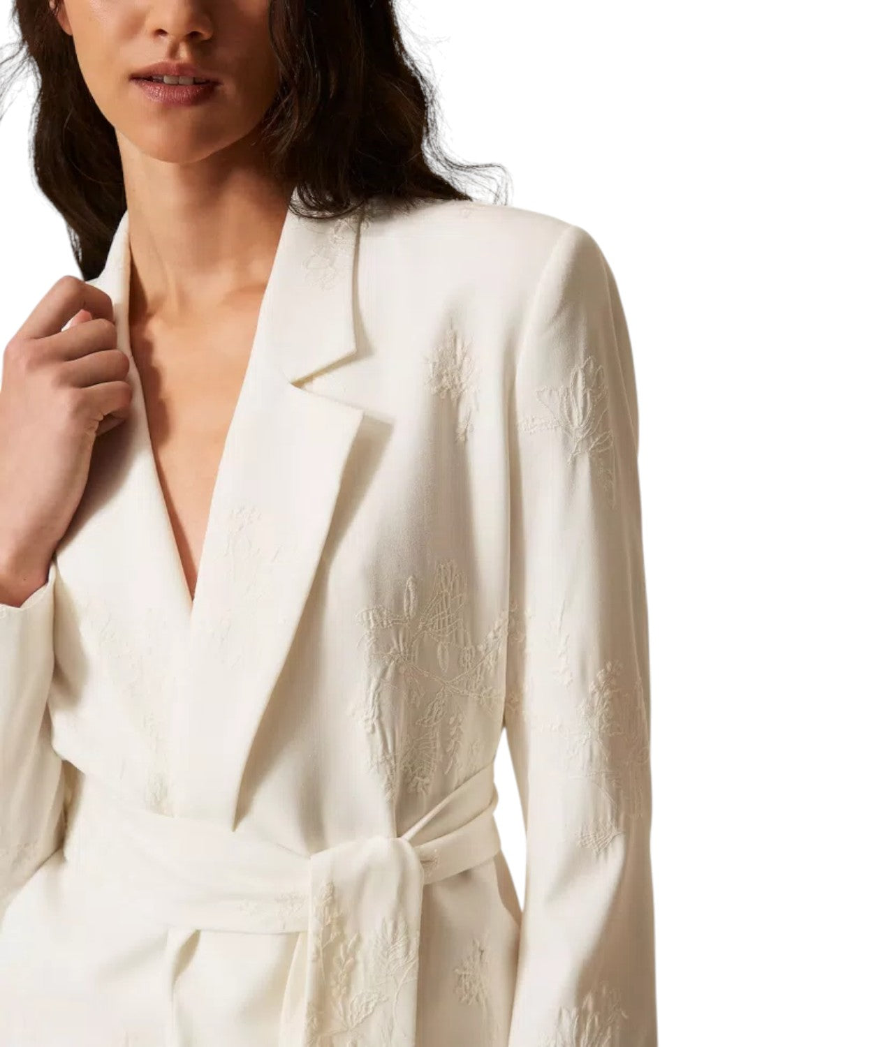 Veste Blazer Femme Twinset Brodée avec Ceinture