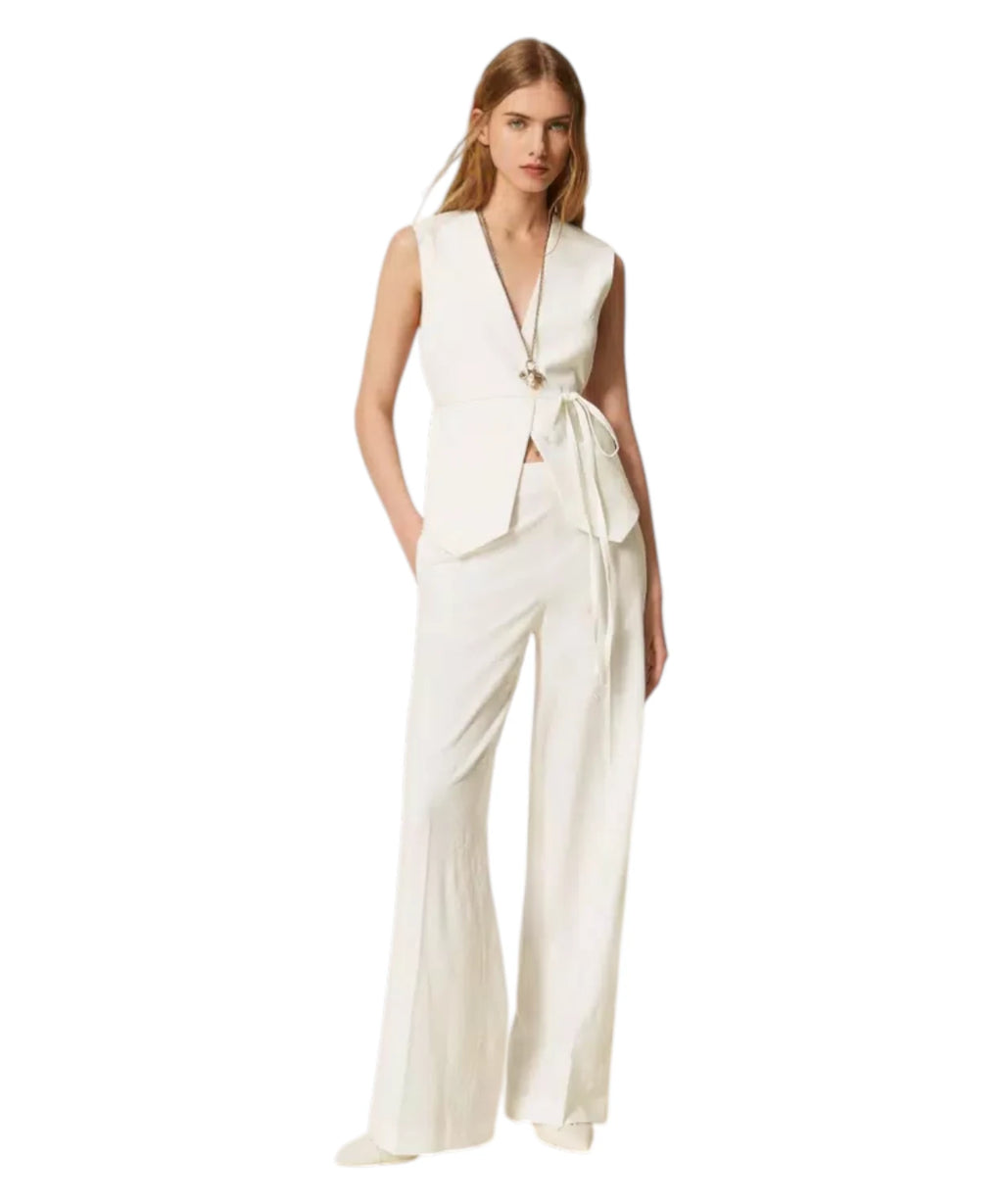Pantalon Palazzo élégant brodé Twinset