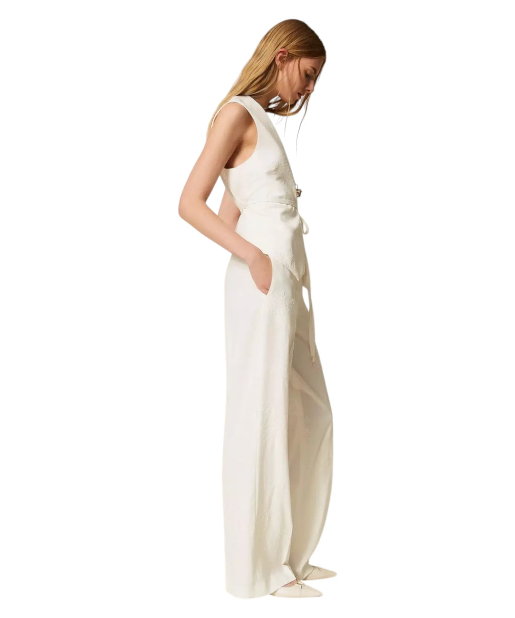 Pantalon Palazzo élégant brodé Twinset