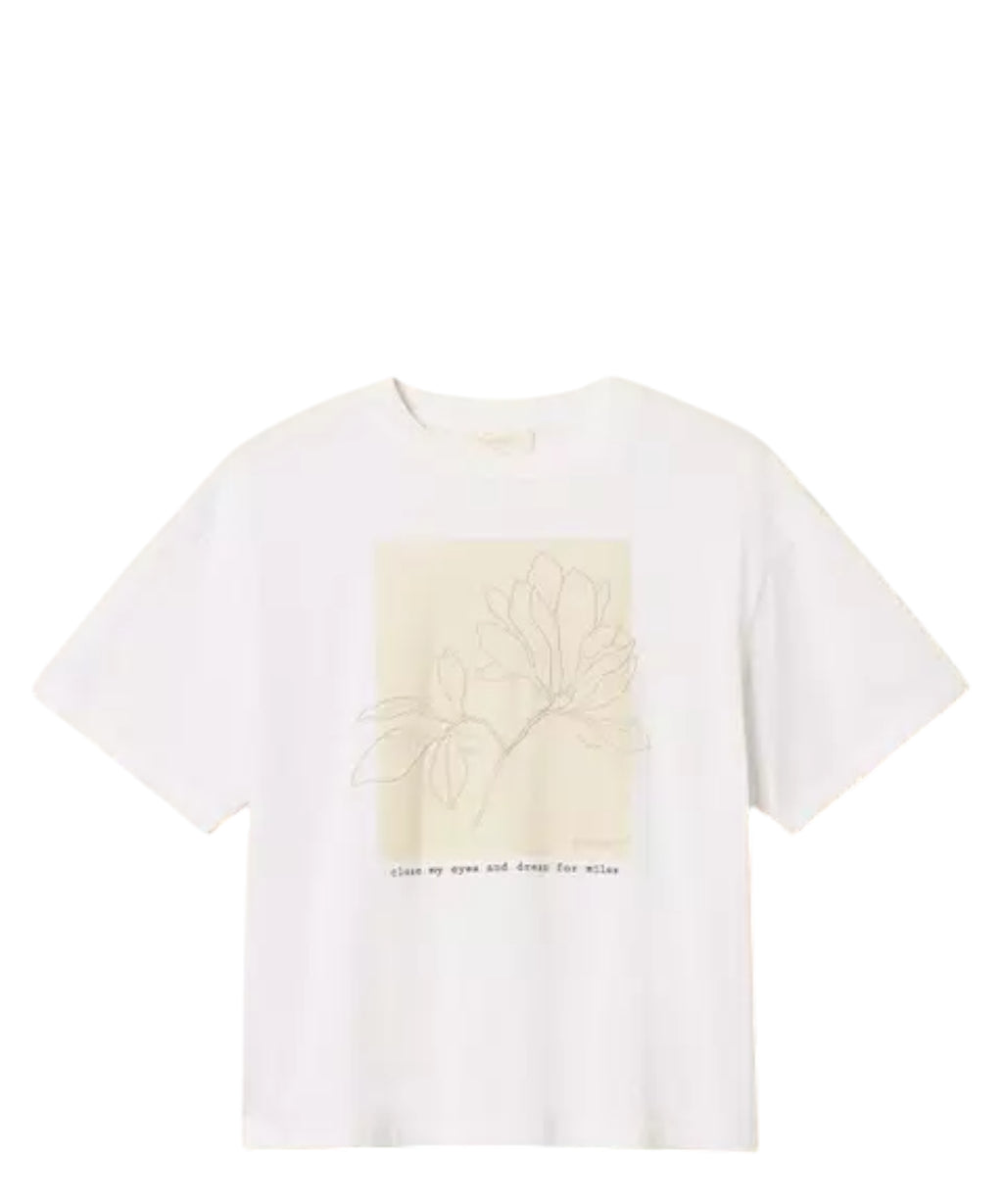 T-shirt en coton avec impression et broderie Twinset