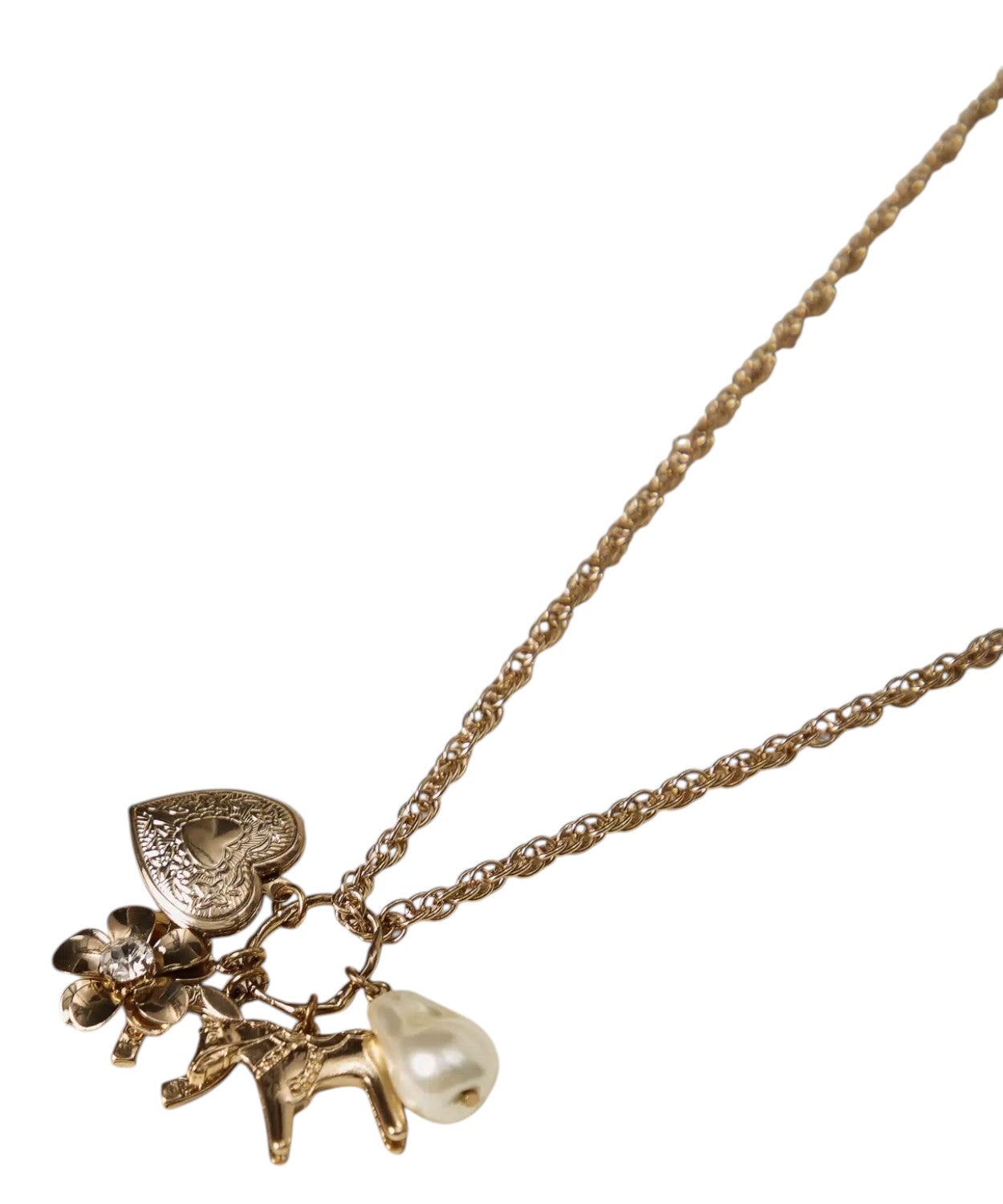 Collier en or ancien avec charm et perle