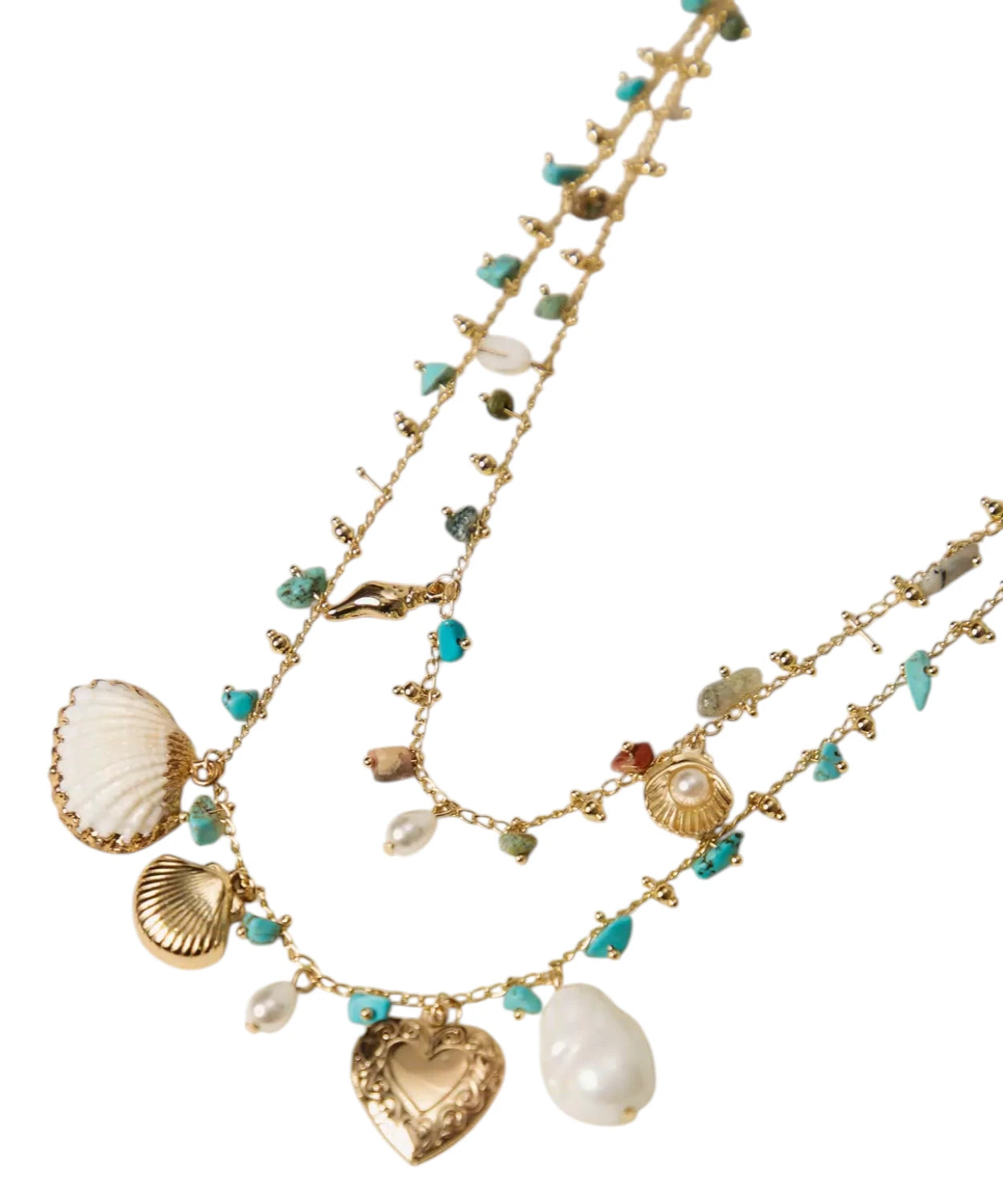 Set Collane Donna Multistrato Pietre Azzurre Dusty Sky