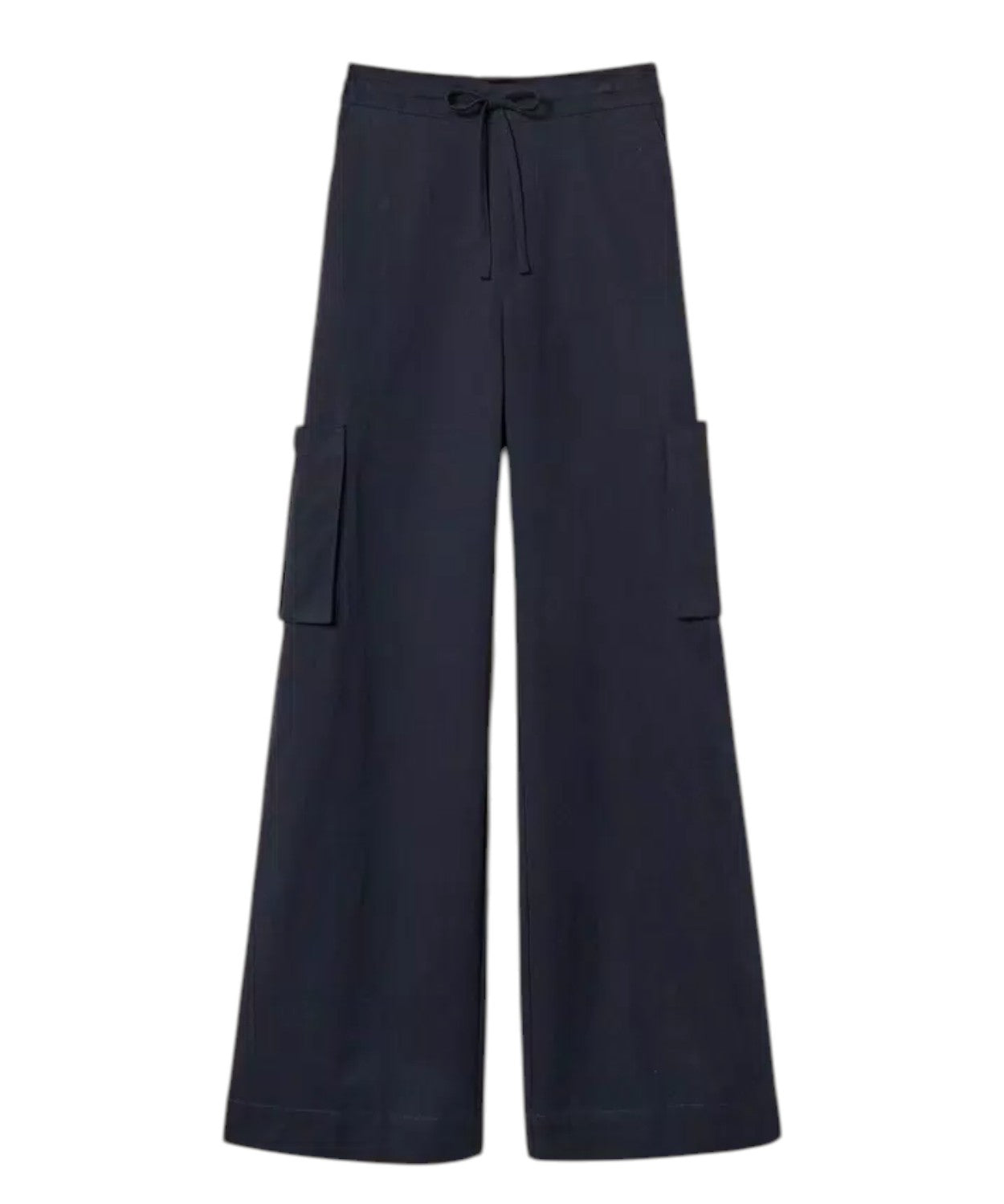 Pantalon cargo large en coton Lyocell et lin
