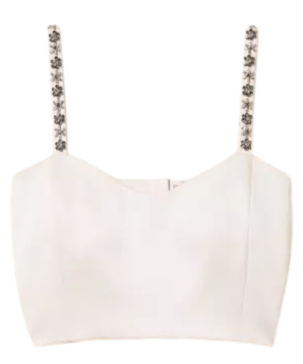 Top court Duchesse Sabbia Rosa avec broderie Twinset