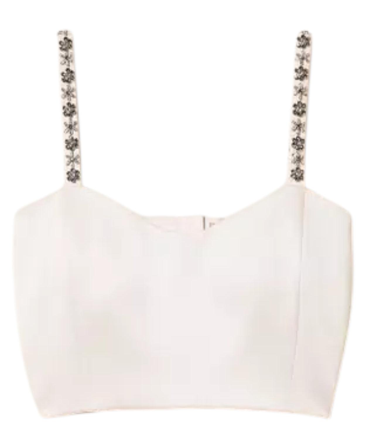 Top Cropped Duchesse Sabbia Rosa con Ricamo Twinset