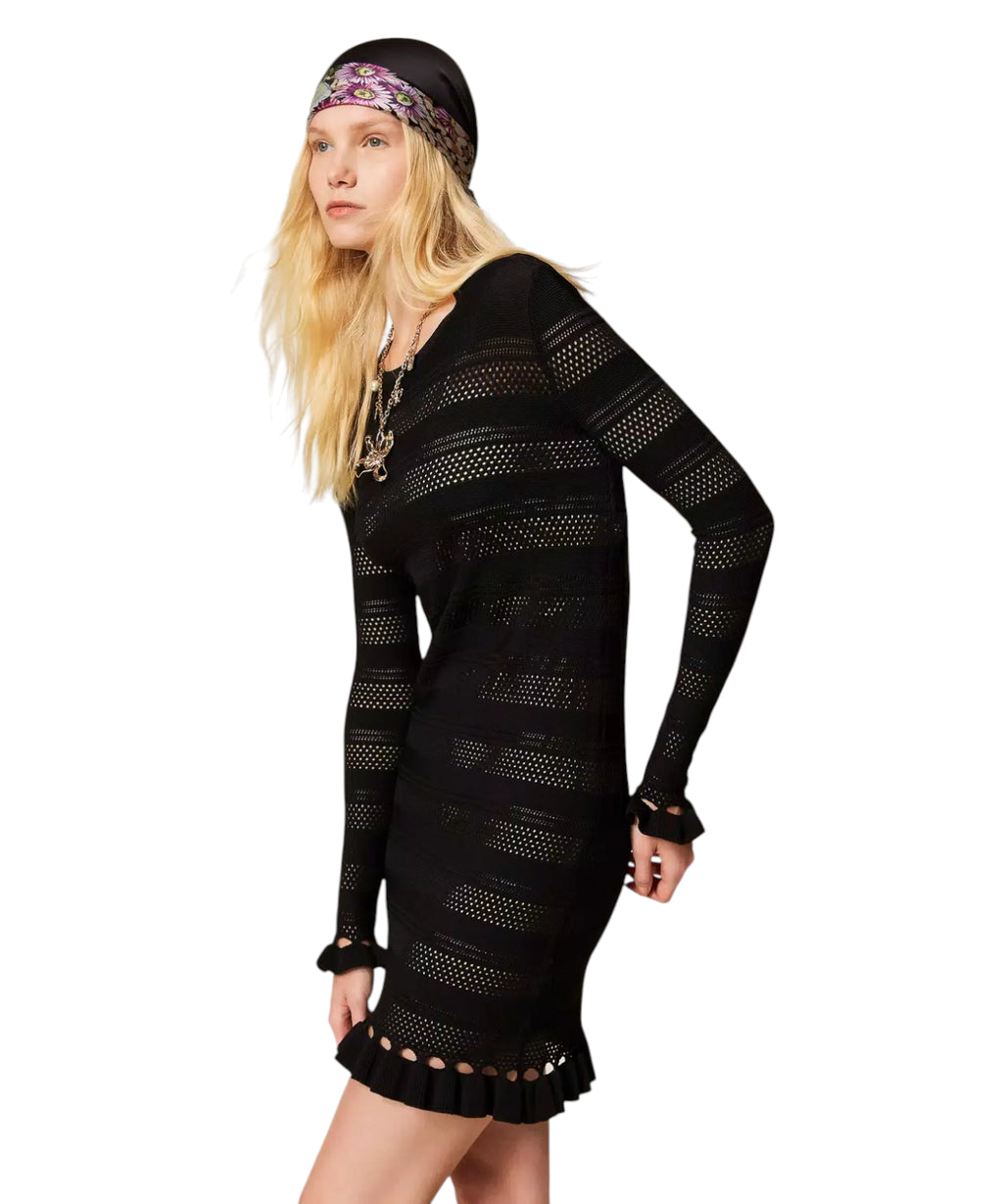 Robe courte en maille avec volants Twinset