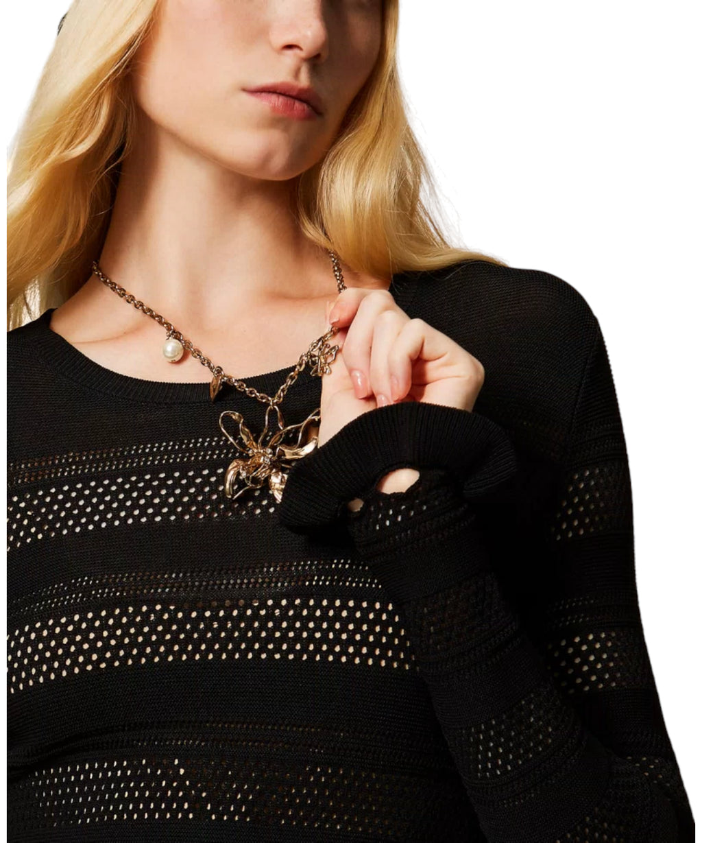 Robe courte en maille avec volants Twinset