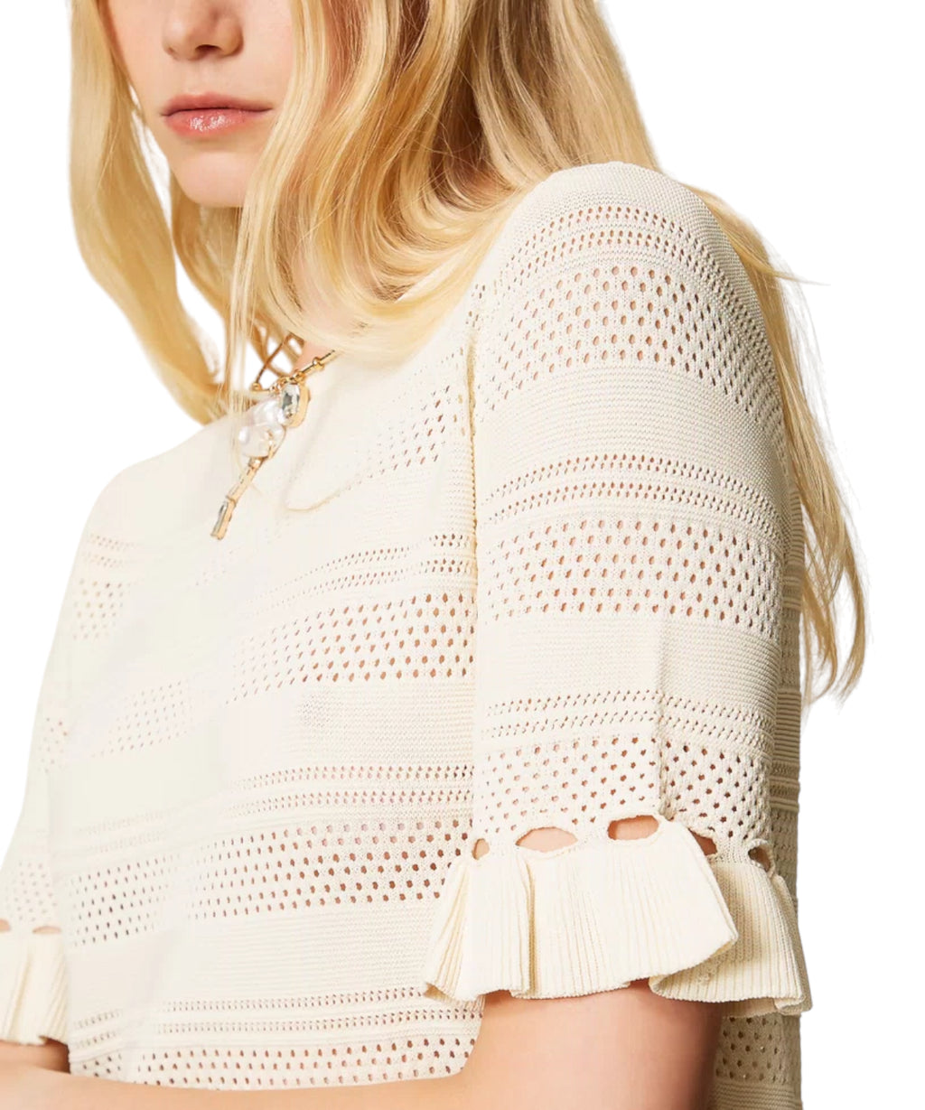 Pull Femme à Volants en Viscose Twinset