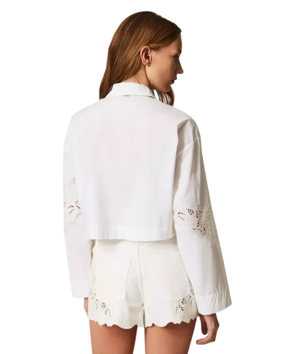 Chemise Femme Popeline et Sangallo Twinset