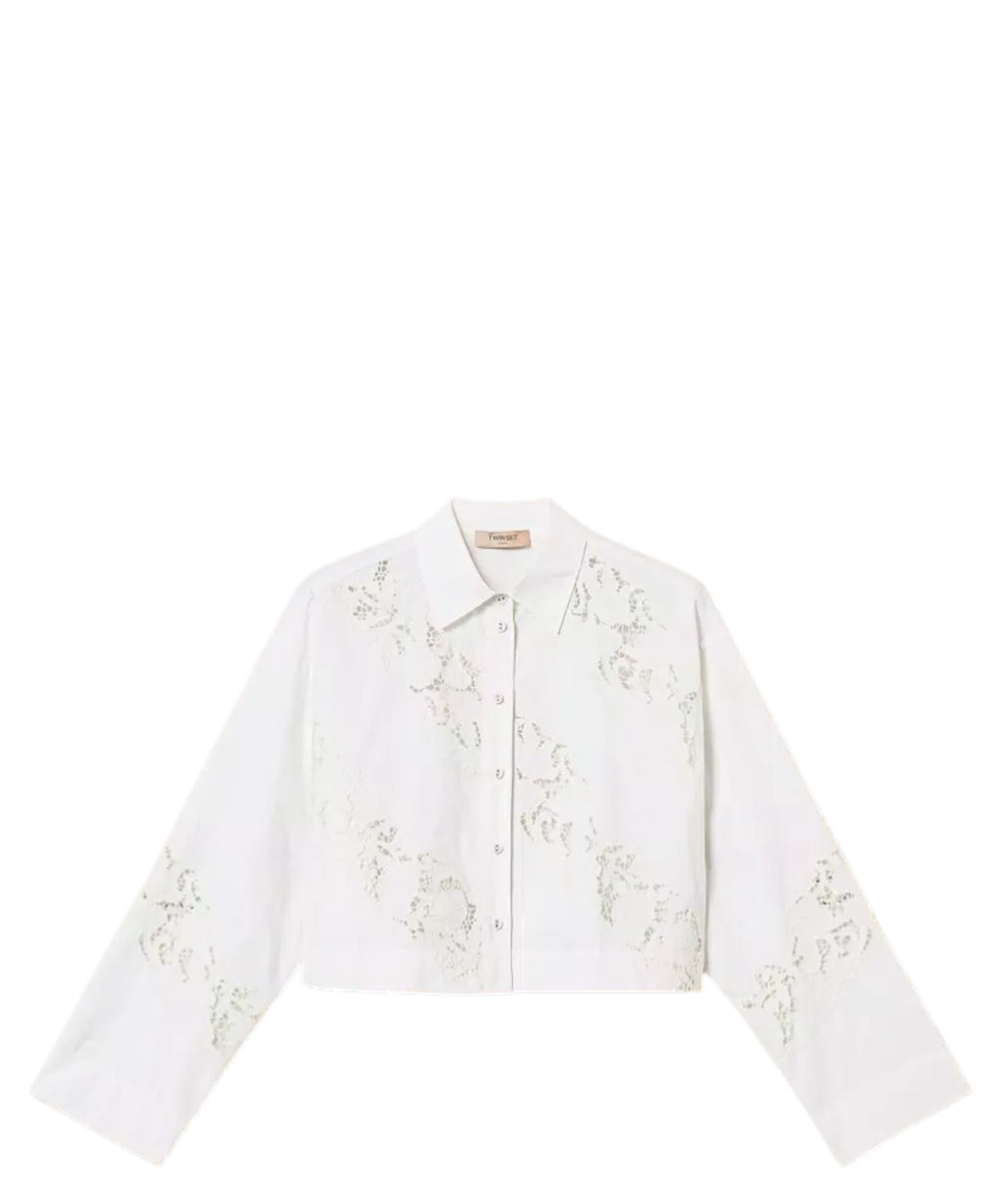 Chemise Femme Popeline et Sangallo Twinset