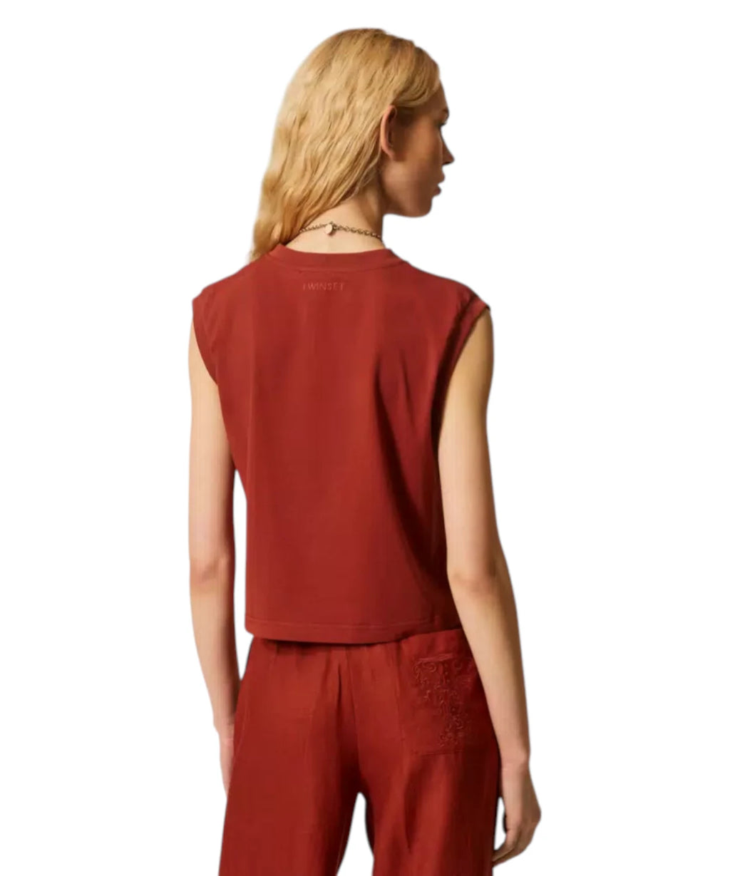 Gilet femme avec broderie sangallo Twinset