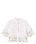 Twinset Camicia Donna in Lino con Pizzo