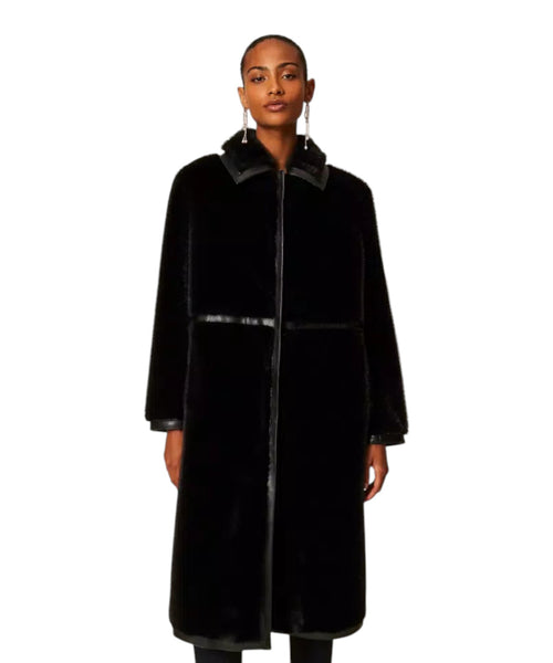 Cappotto Donna in Faux Fur con Colletto