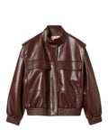 Bomber Twinset Donna Effetto Pelle con Tasche