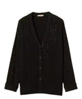 Cardigan femme en mélange de laine avec strass