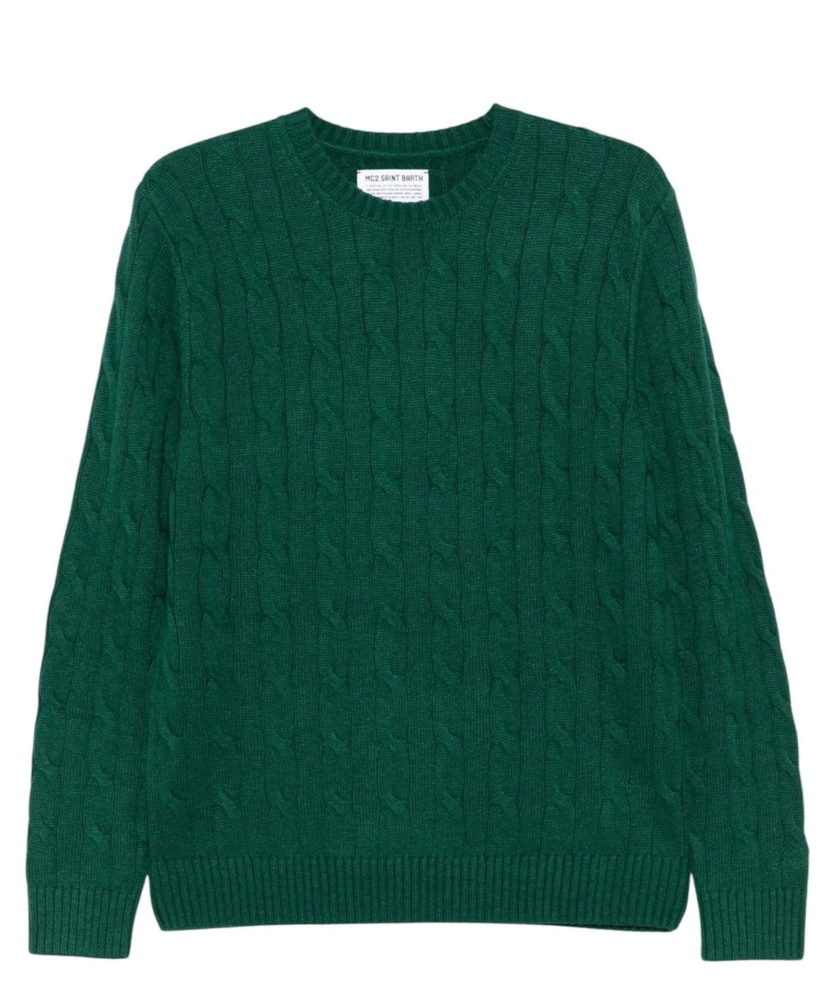 Maglione Girocollo Regent in Misto Cashmere Verde-Mc2 Saint Barth-Maglieria-Vittorio Citro Boutique