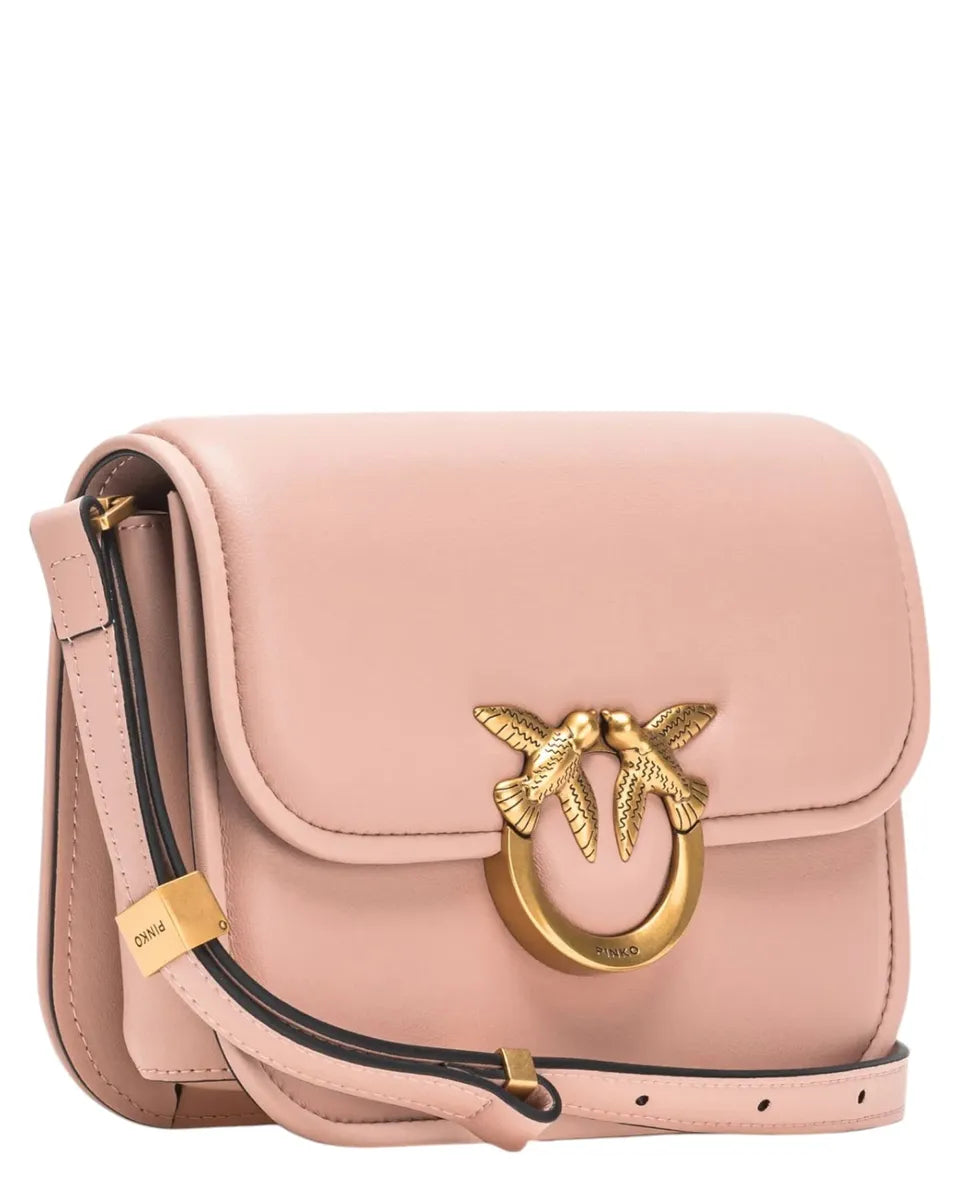 Borsa a Spalla Love Birds in Pelle di Vitello con Tracolla Regolabile-Pinko-Borse a spalla-Vittorio Citro Boutique