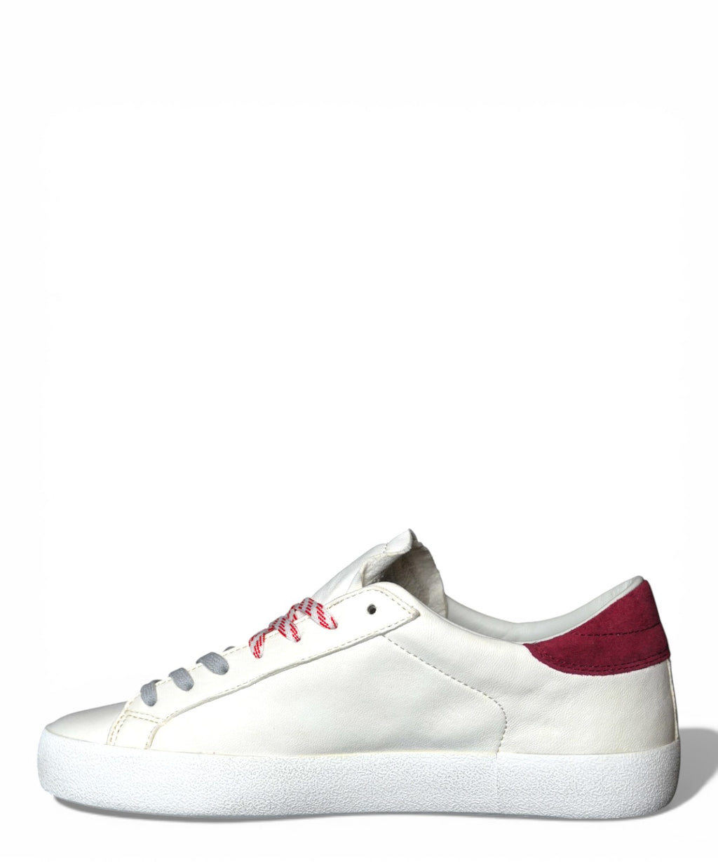 Baskets D.A.T.E. Hill Low Vintage Veau Ivoire/Rouge