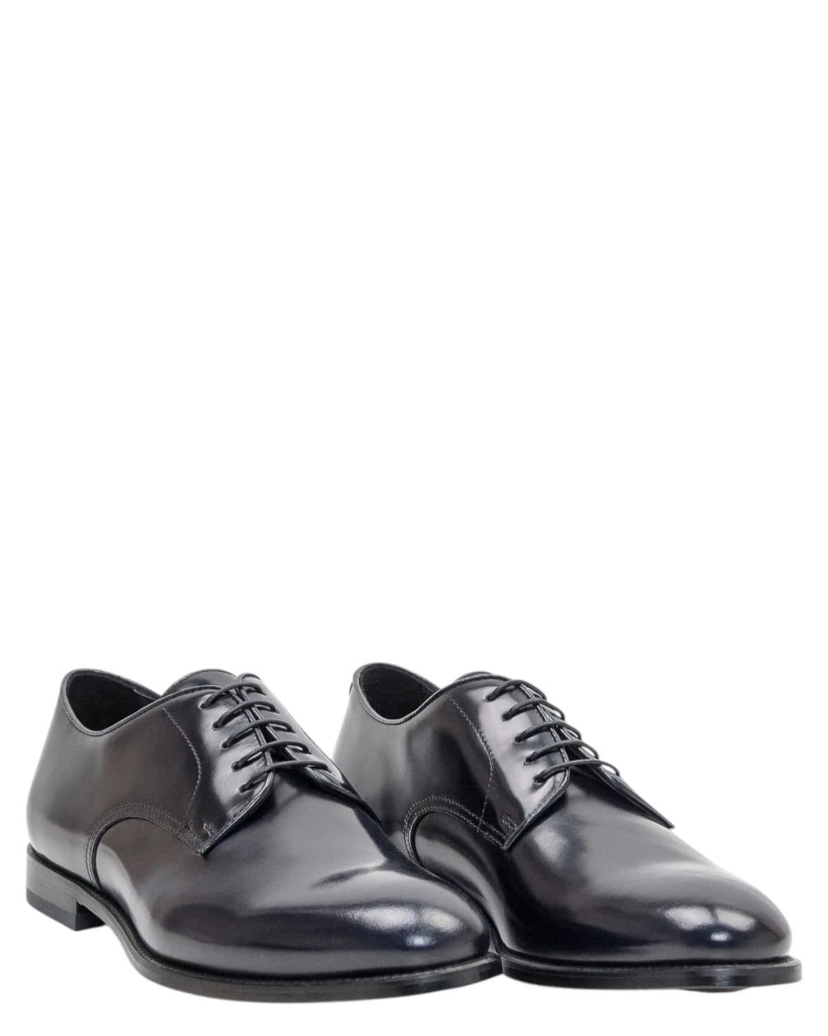 Stringate Doucal’s in Pelle Blu Spazzolata