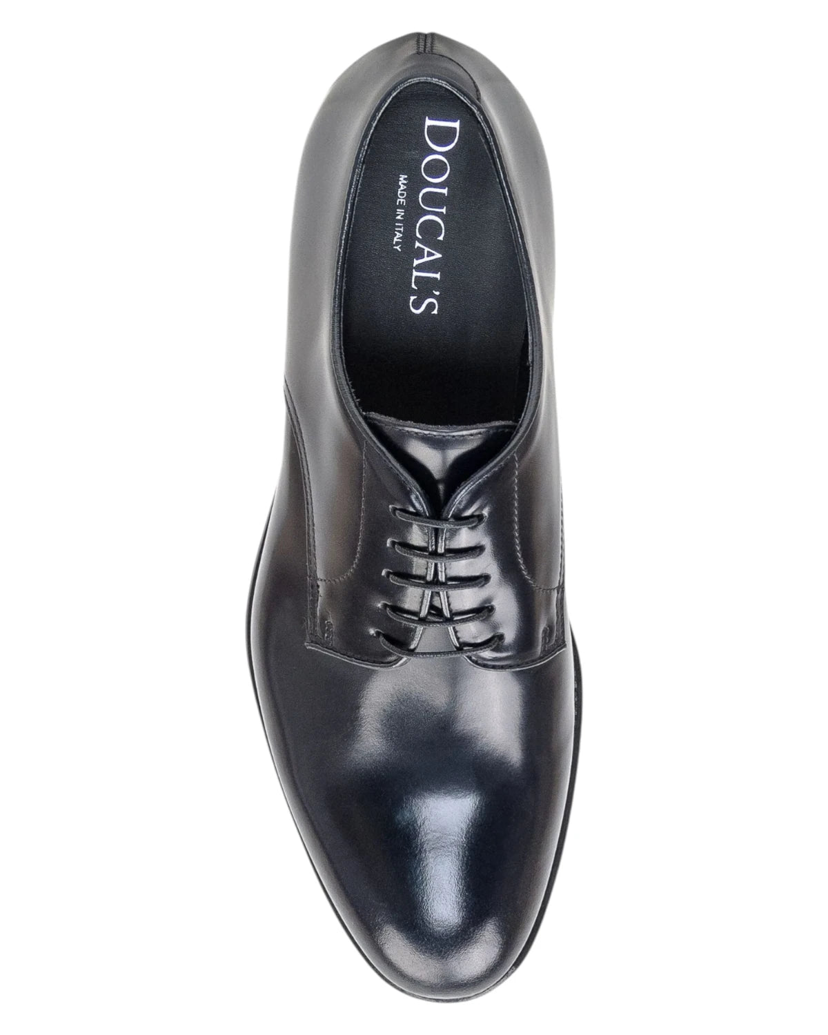 Stringate Doucal’s in Pelle Blu Spazzolata