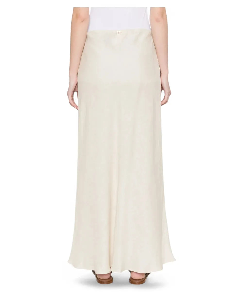 Gonna Lunga in 100% Lino con Vita Elasticizzata-Twinset-Gonne-Vittorio Citro Boutique