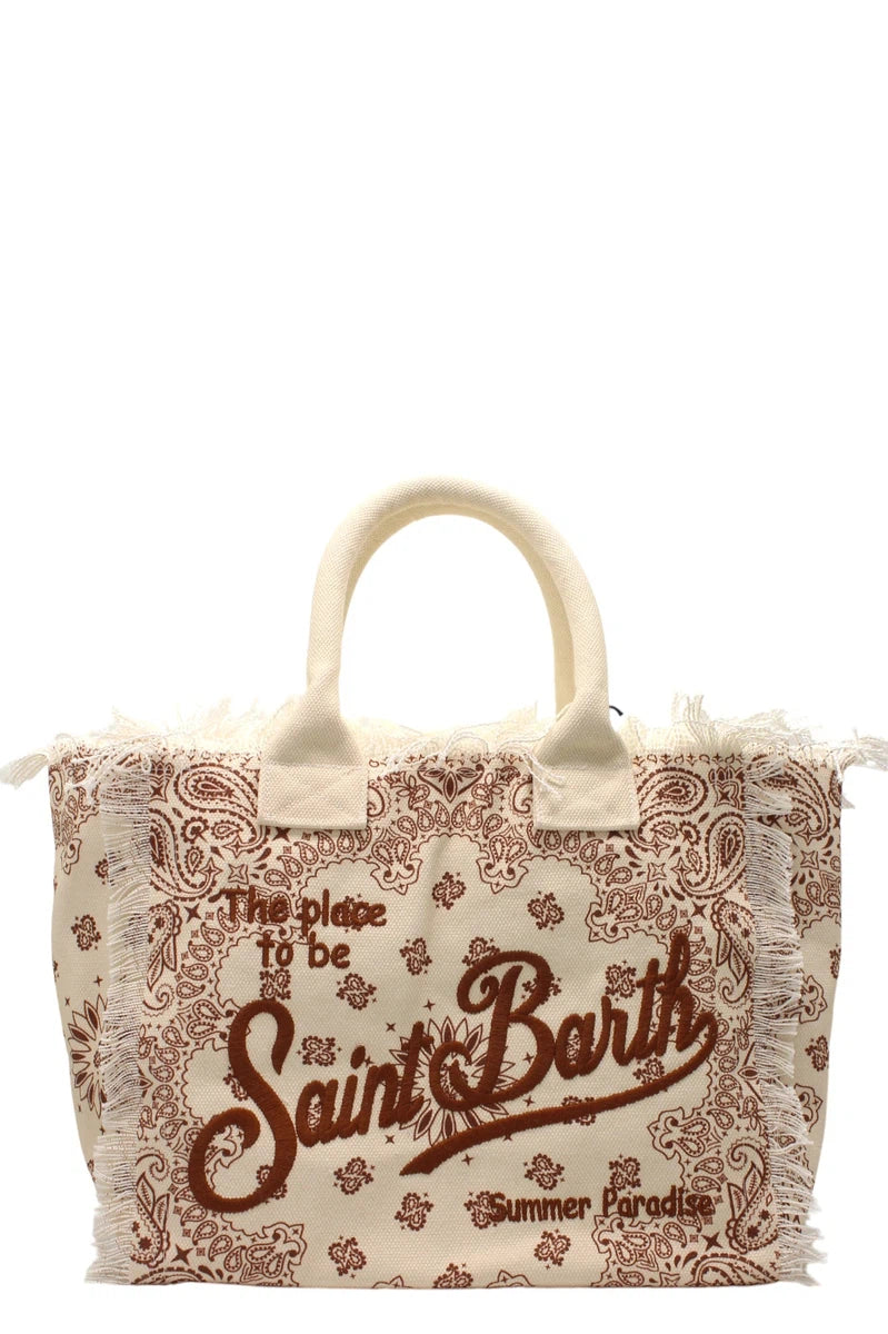 Borsa a Spalla Vanity in Tela con Stampa Bandana Beige e Marrone-Mc2 Saint Barth-Borse a spalla-Vittorio Citro Boutique