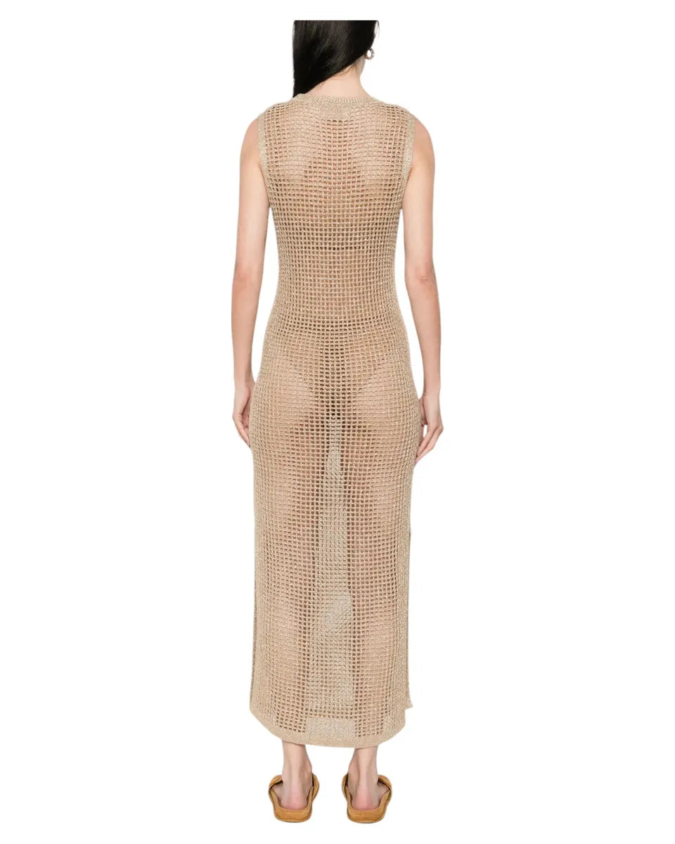 Abito lungo Eileen crochet oro in lurex-Mc2 Saint Barth-Abiti-Vittorio Citro Boutique
