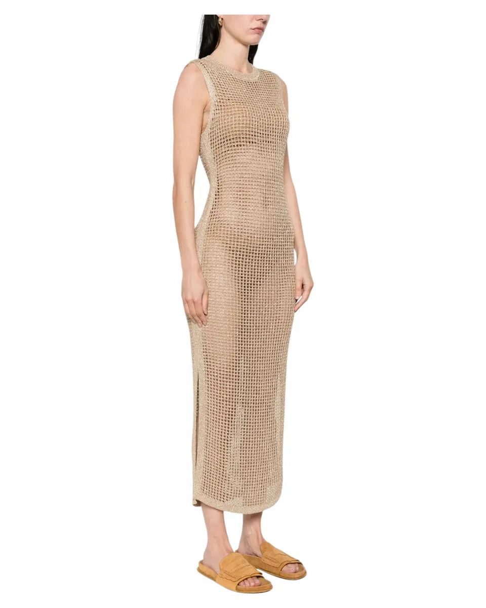 Abito lungo Eileen crochet oro in lurex-Mc2 Saint Barth-Abiti-Vittorio Citro Boutique