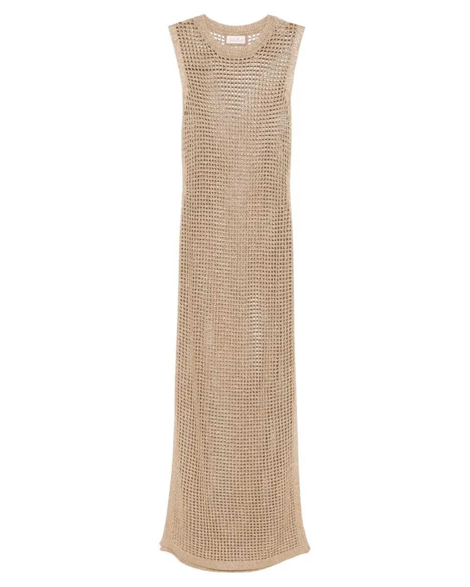 Abito lungo Eileen crochet oro in lurex-Mc2 Saint Barth-Abiti-Vittorio Citro Boutique