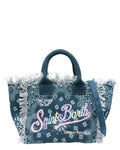 Borsa tote Colette blu navy in cotone con tracolla regolabile-Mc2 Saint Barth-Borse a mano-Vittorio Citro Boutique