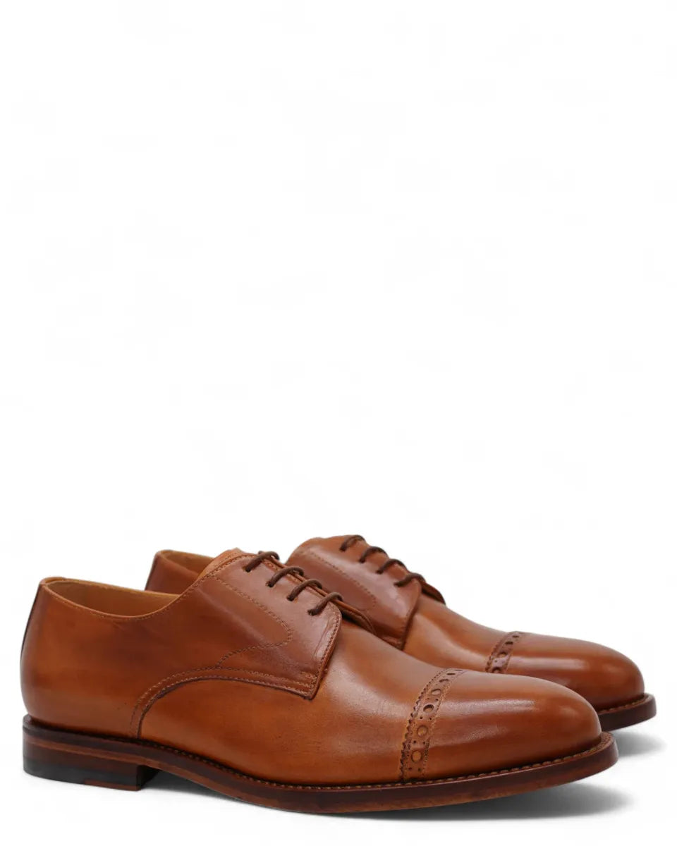 Scarpe in Crust Cuoio-Graziano Salvatelli-Stringate-Vittorio Citro Boutique