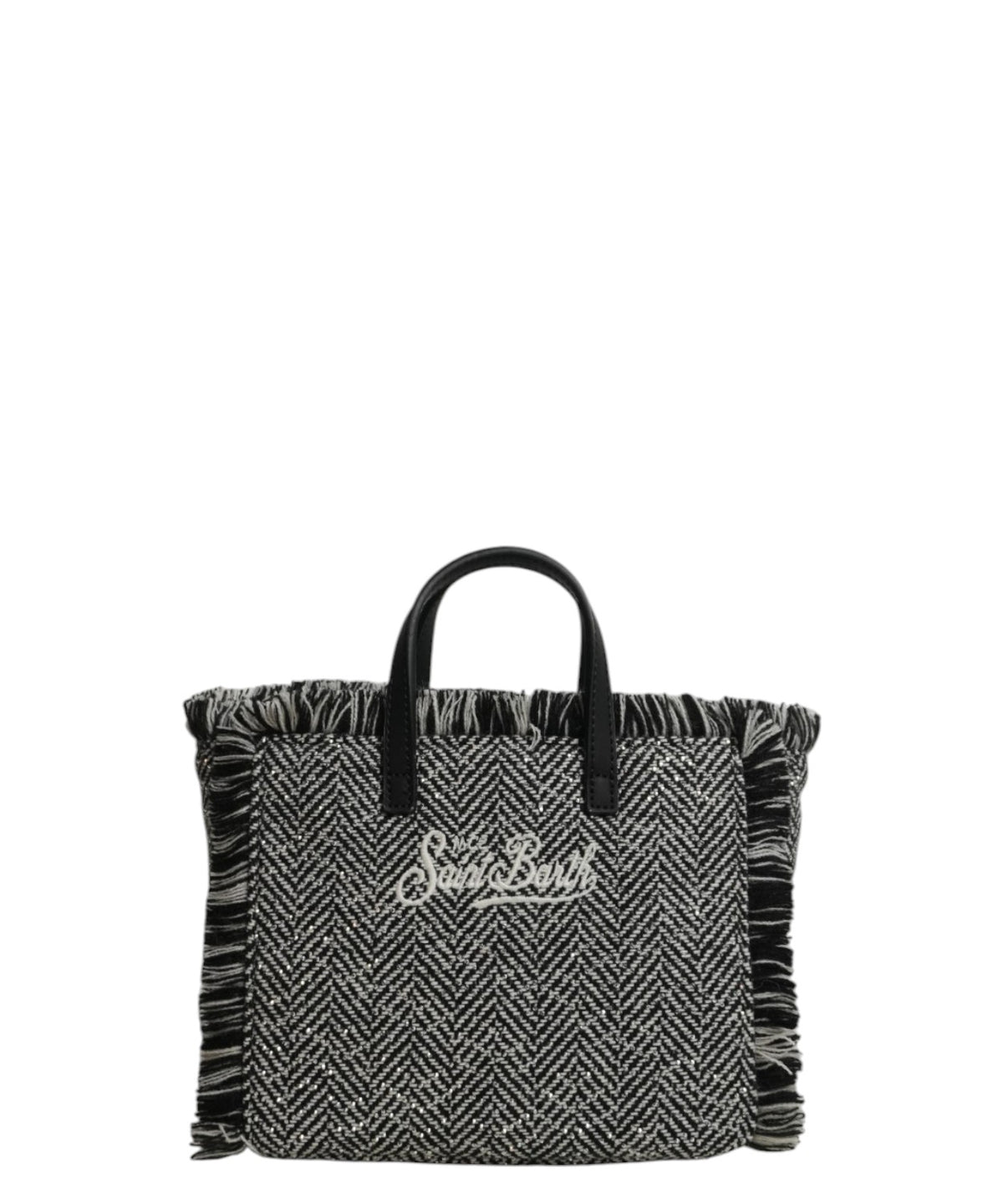 Mini-sac Vanity en laine chevron ornée de strass