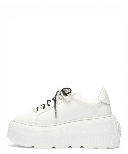 Baskets Casadei Nexus en cuir avec semelle compensée et lacets contrastants