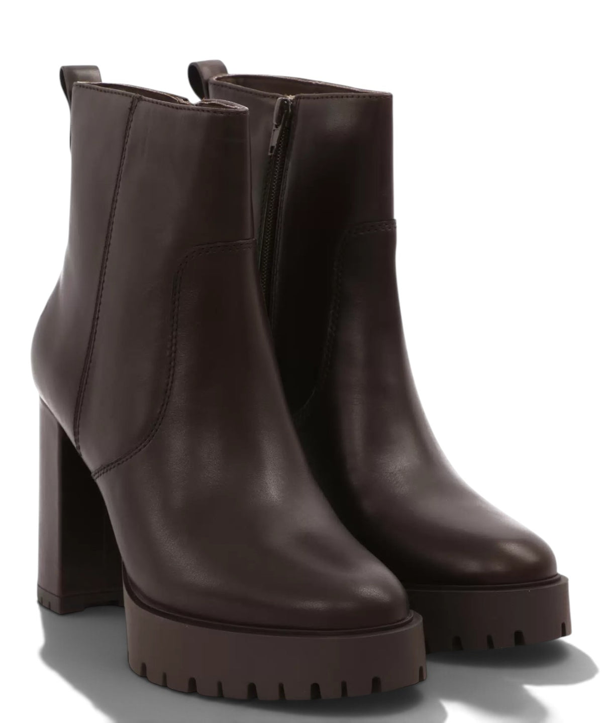 Bottines Pinko en cuir avec talon large et semelle crantée