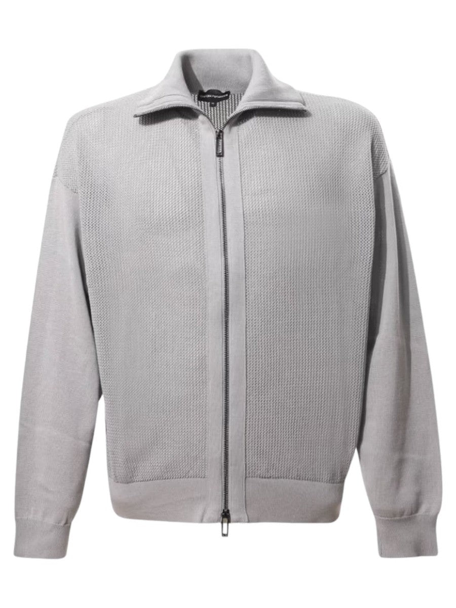 Cardigan in maglia traforato-Emporio Armani-Maglieria-Vittorio Citro Boutique