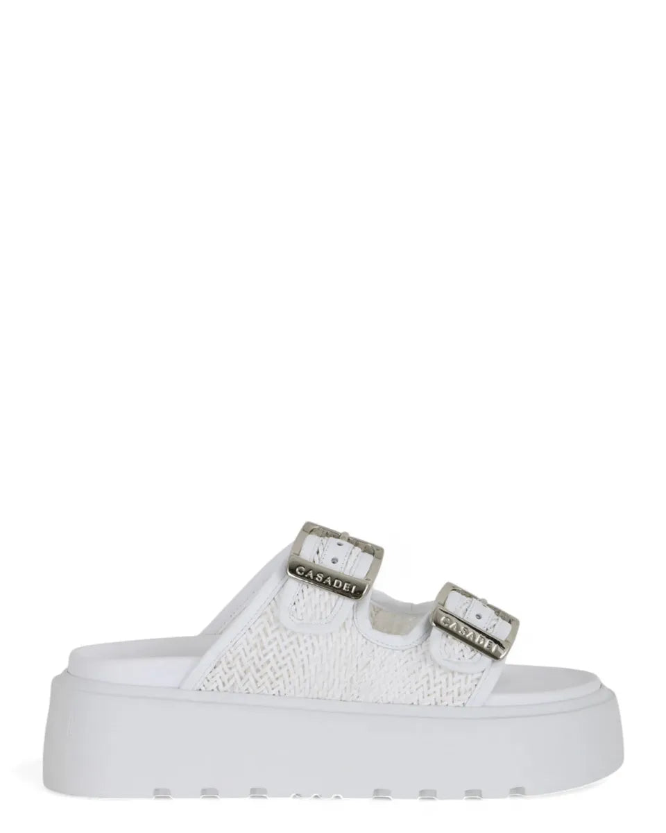 Birky Hanoi Bianche con Fasce XL e Platform 4 cm-Casadei-Sandali-Vittorio Citro Boutique