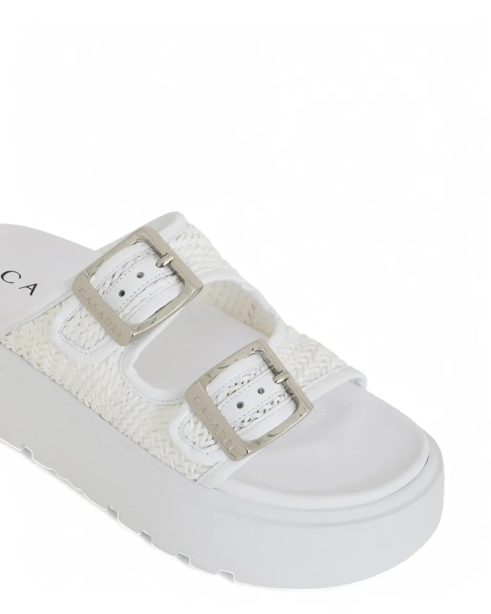 Birky Hanoi Bianche con Fasce XL e Platform 4 cm-Casadei-Sandali-Vittorio Citro Boutique
