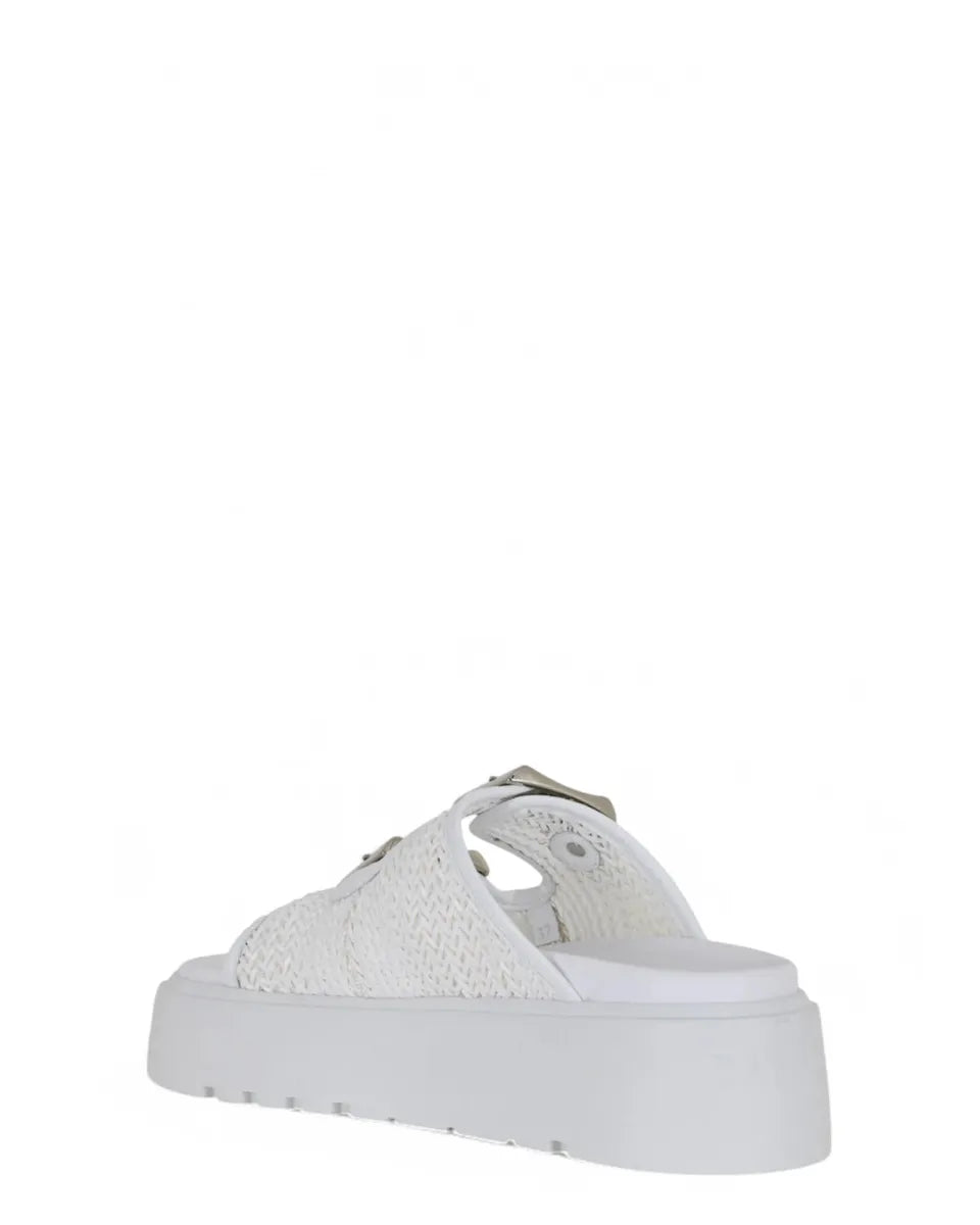 Birky Hanoi Bianche con Fasce XL e Platform 4 cm-Casadei-Sandali-Vittorio Citro Boutique