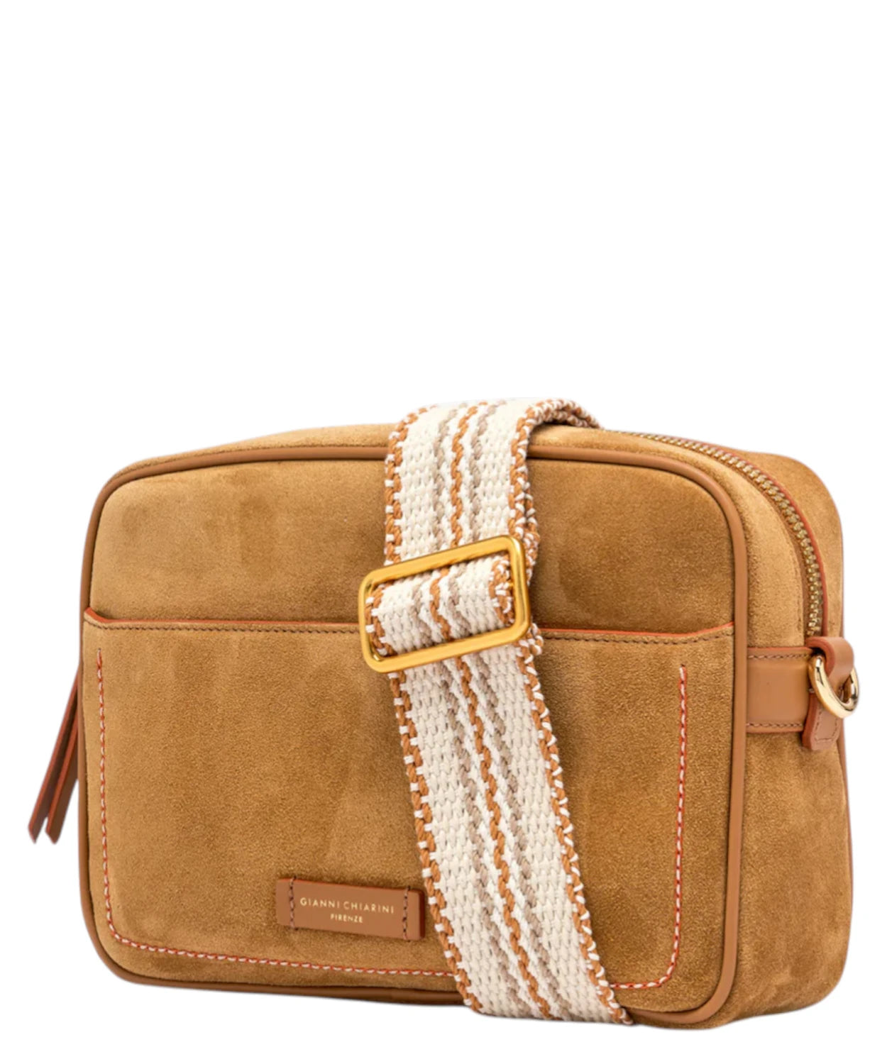 Borsa Nina Gianni Chiarini a Tracolla in Pelle Martellata con Tracolla Intrecciata