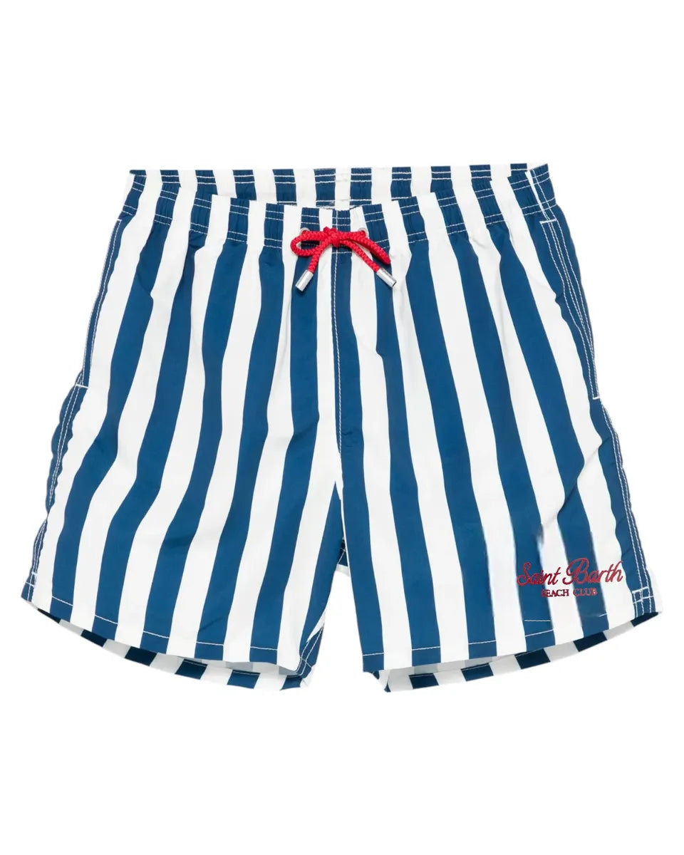 Costume da Bagno Gustavia Righe con Ricamo Saint Barth-Mc2 Saint Barth-Costumi da bagno-Vittorio Citro Boutique