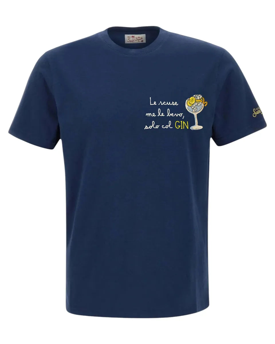 T-shirt “Le scuse me le bevo solo col gin”-Mc2 Saint Barth-T-shirt-Vittorio Citro Boutique