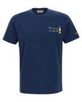 T-shirt uomo Portofino navy "Non solo Gin" con logo ricamato-Mc2 Saint Barth-T-shirt-Vittorio Citro Boutique