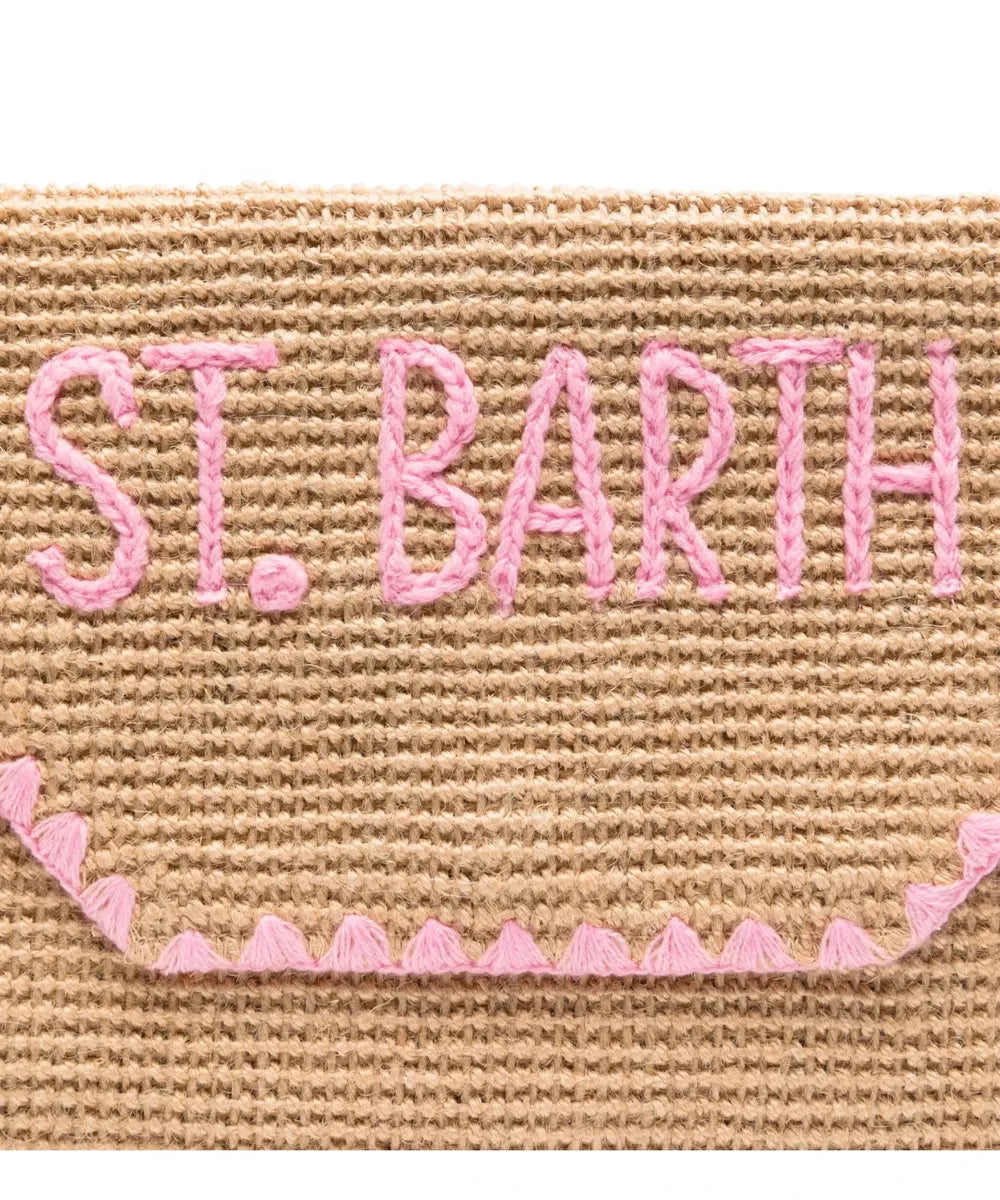 Pochette Envelope in rafia naturale con dettagli ricamati-Pochette-Mc2 Saint Barth-Vittorio Citro Boutique