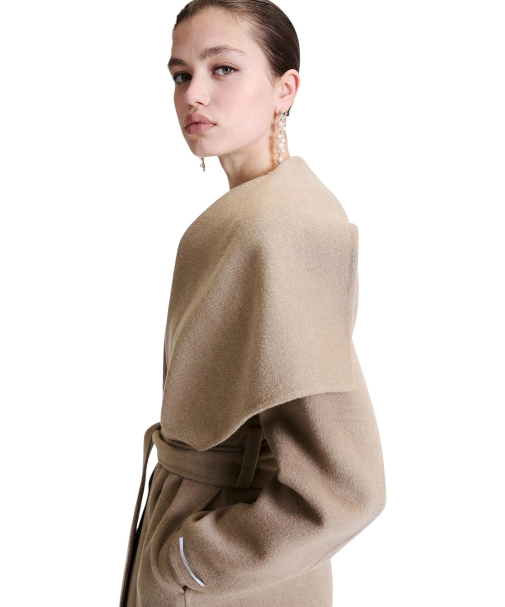 Cappotto in Lana Vergine Donna con Cintura Elegante