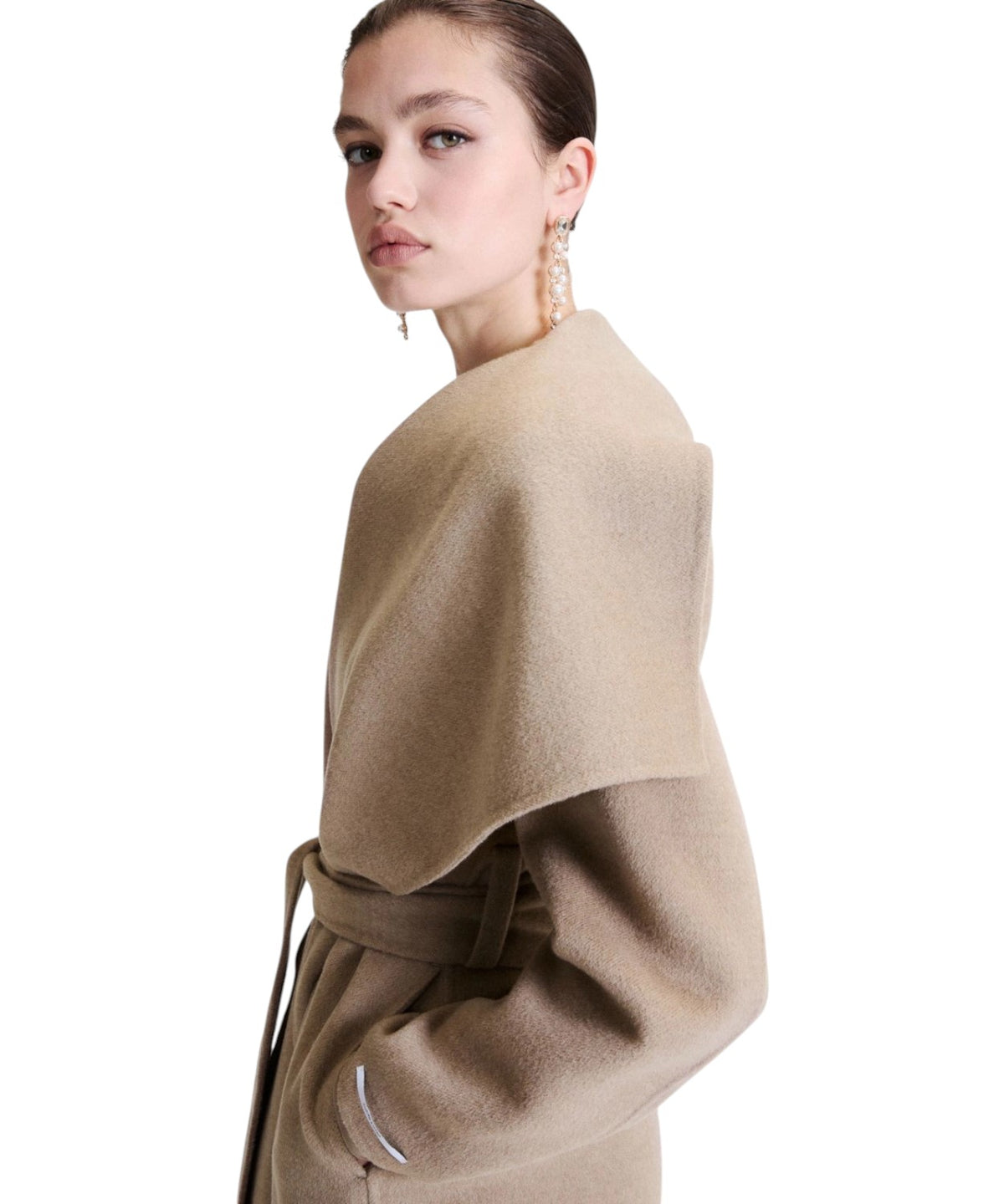Cappotto in Lana Vergine Donna con Cintura Elegante