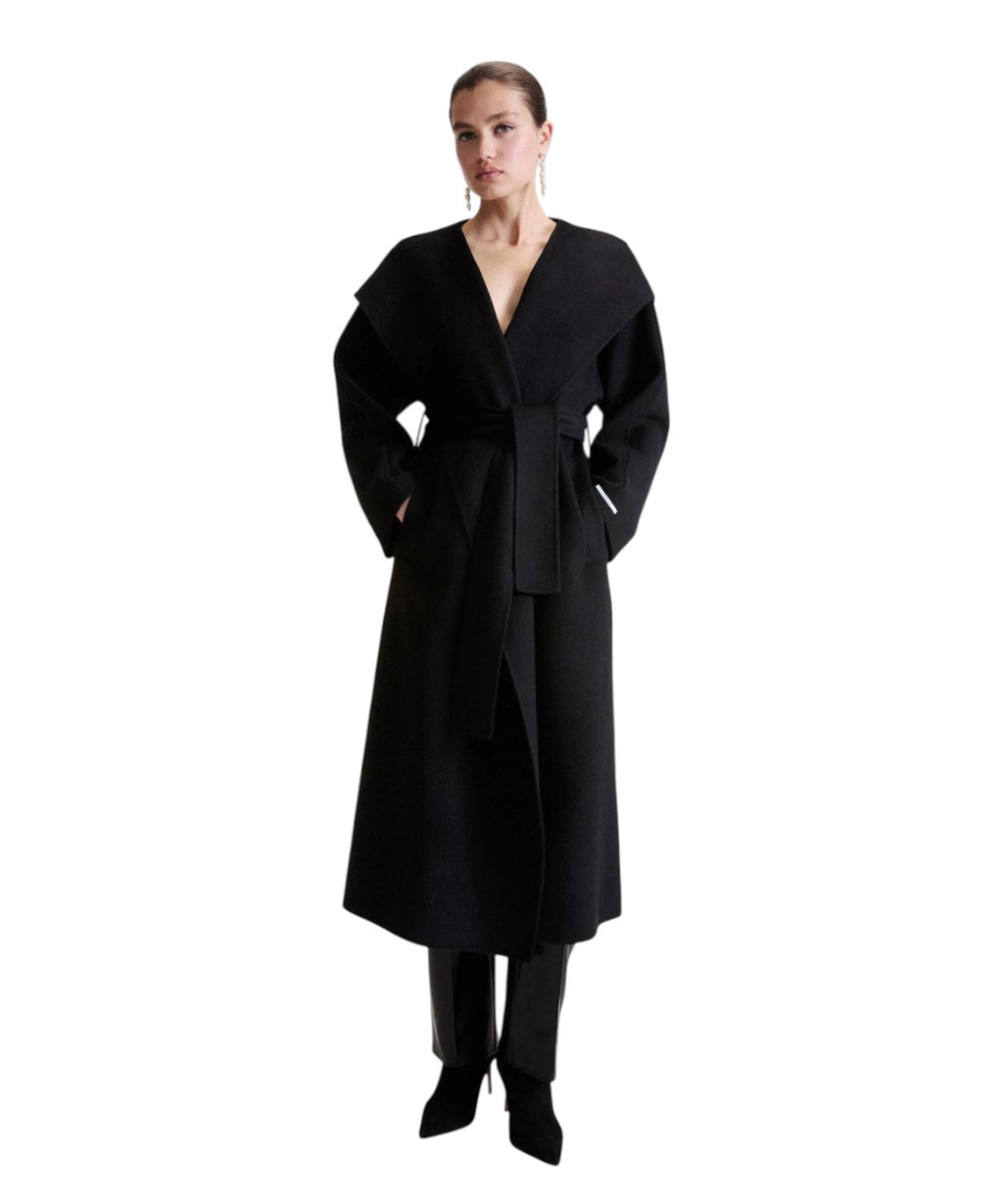 Cappotto Donna Kimono in Pura Lana Vergine con Cintura