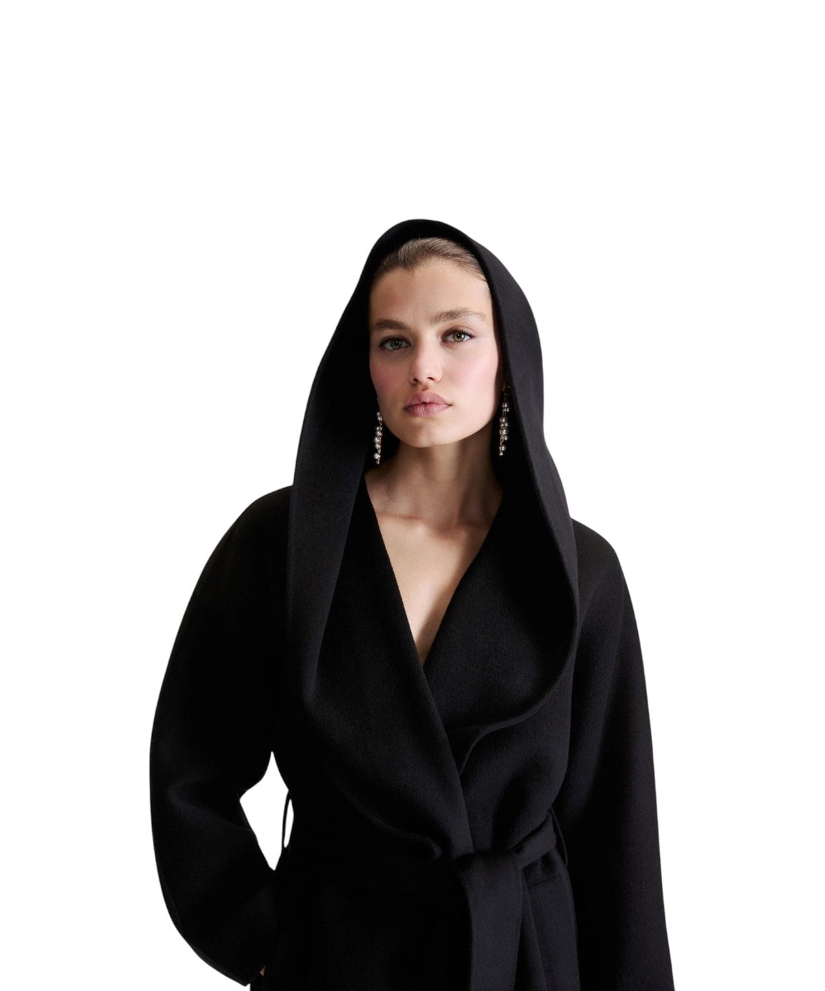 Cappotto Donna Kimono in Pura Lana Vergine con Cintura
