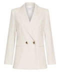 Blazer croisé en toile stretch avec boutons métalliques