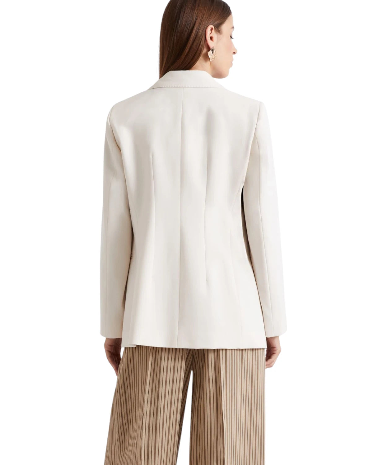 Blazer croisé en toile stretch avec boutons métalliques