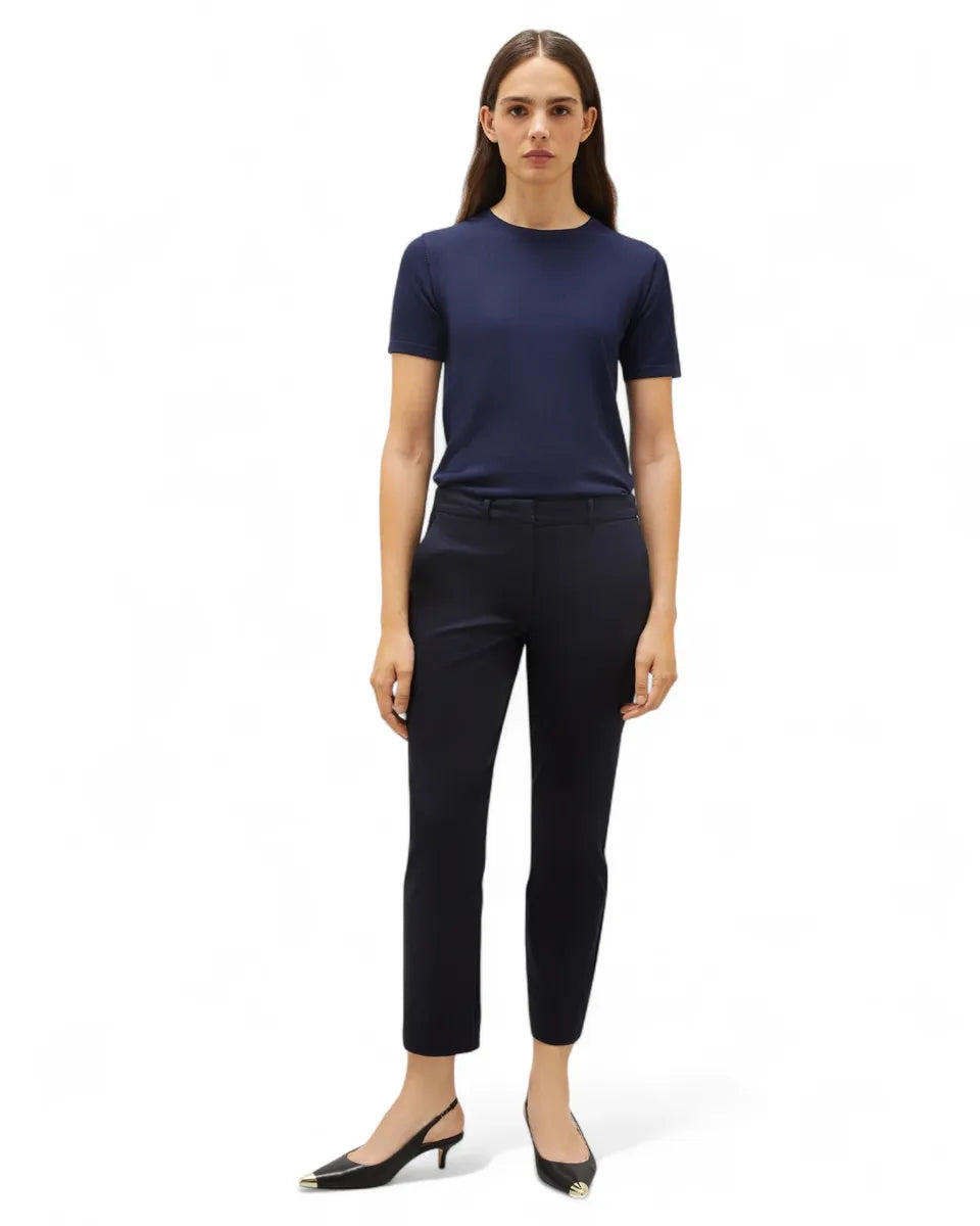 Pantalone in Cotone Stretch a Sigaretta-Marella-Pantaloni-Vittorio Citro Boutique